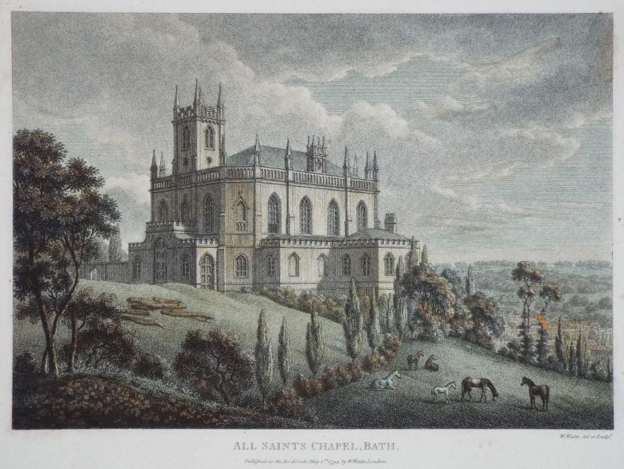 Print - All Saints Chapel, Bath. - Watts